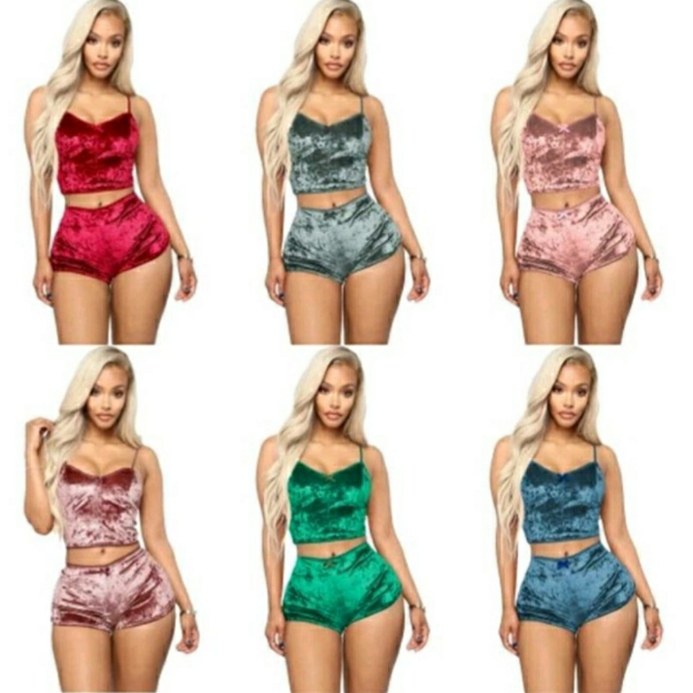 5/$25 sexy velvet pajama set In 5 colors